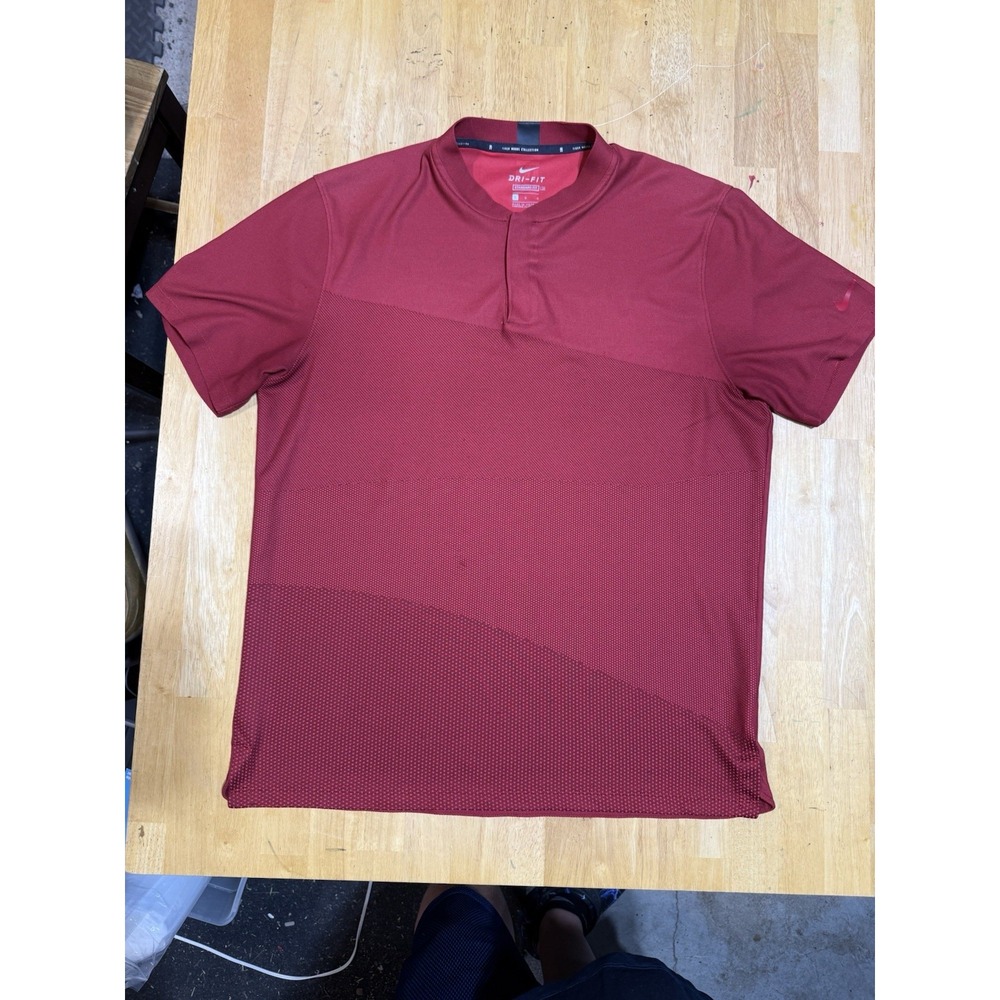 Nike Tiger Woods Collection Blade Collar Golf Polo Shirt Mens L Red CT3799-687